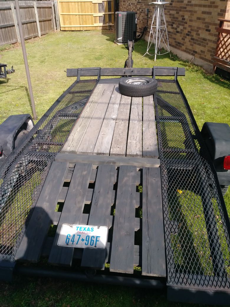 Homemade trailer 12 ft long 69 inches wide used for moving small cars ATVs and so forth for $450 no title lights don't work