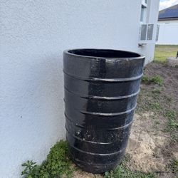 Oversized ceramic barrel planter