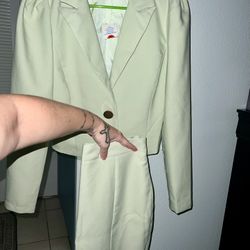 New mint green short Blazer & Short pencil Skirt size M $15