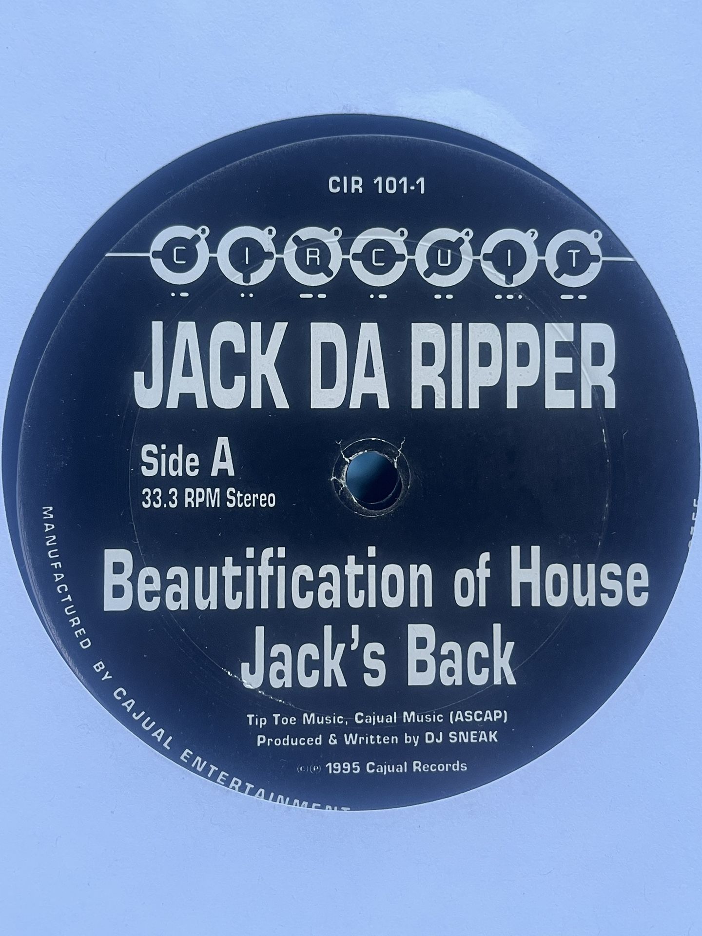 JACK DA DA RIPPER - BEAUTIFICATION OF HOUSE - JACK’S BACK -DA JACKER - FUNKIN’ WITH DA DRUMS 12’ RECORD 90’S DEEP HOUSE 90’S HARD HOUSE HOUSE MUSIC