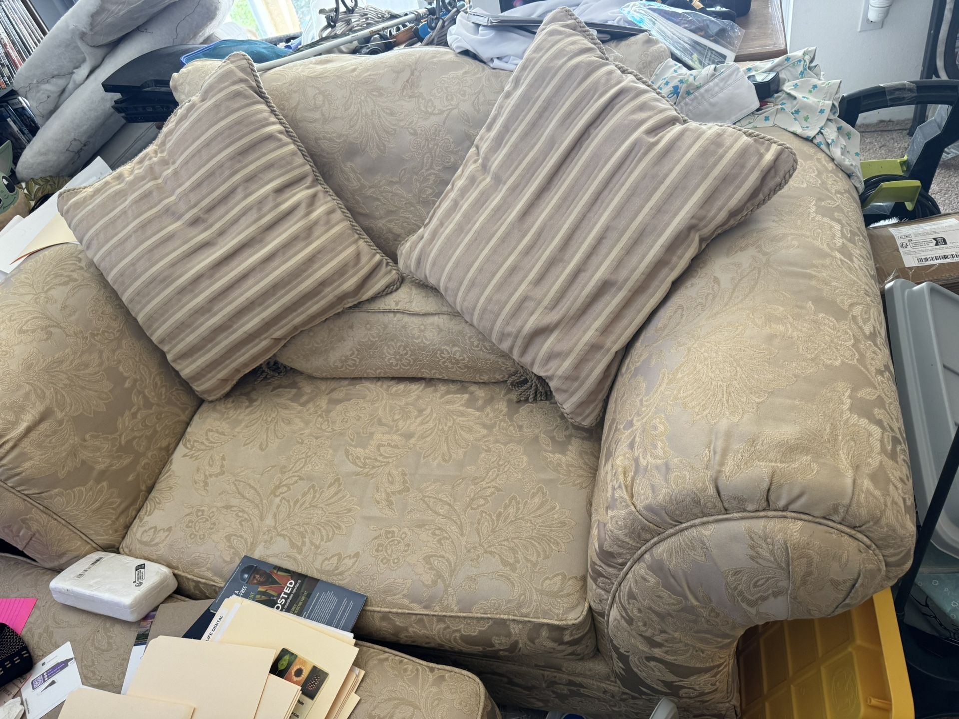 Haverty’s - Two Large Sofa, One Large Chair And Ottoman With Pillows