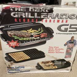 George Foreman G5 Grill Griddle Waffle with 5 plates