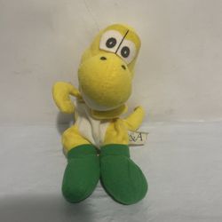 Vtg 1997 Nintendo BD&A Super Mario 64 yellow Yoshi Beanie Plush EUC