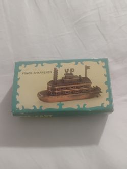 Vintage Riverboat Pencil Sharpener in Box
