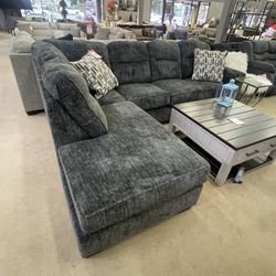 Lonoke Gunmetal 2pc RAF Chaise Sectional