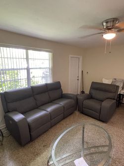 Electric Reclining Couch And Recliner Chair