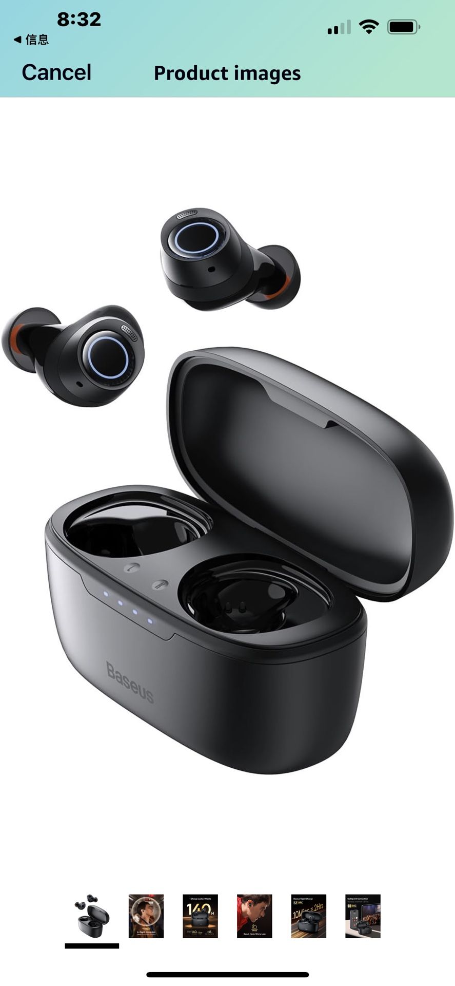 Baseus Active Noise Cancelling Wireless Earbuds, Reduce Noise by Up to 95%, 140H Playtime, IPX6 Waterproof, Deeper Bass, 4 ENC Mics, Comfortable Fit, 