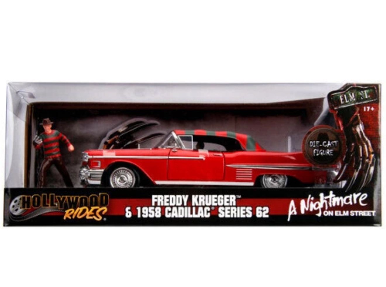 Jada Toys - 1:24 1958 Cadillac Series 62 - Nightmare On Elm Street - Freddy Krue