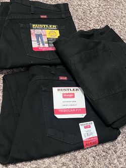Rustler by Wrangler Black Jeans Regular Fit 40x30