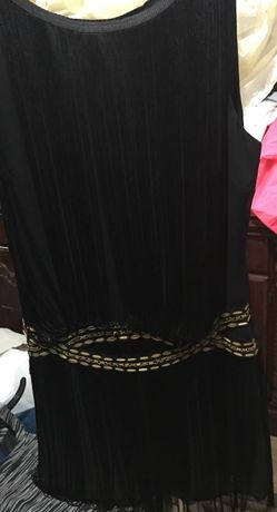 Black/gold fringe dress