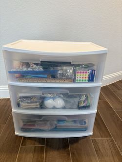 Bunch of School Supplies , Craft Kits, and etc in Drawer Organizer