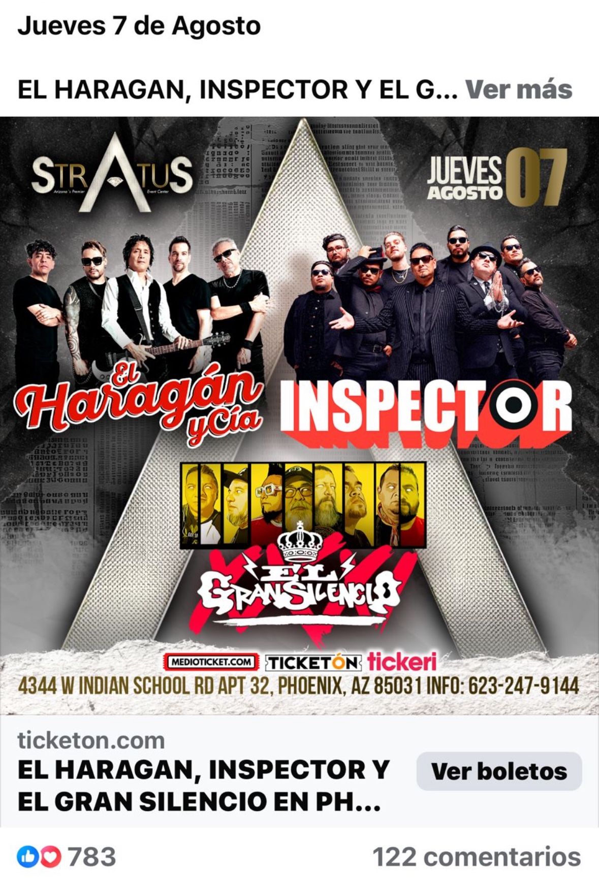 Boletos Para El Haragan, Inspector Y El Gran Silencio En Phoenix