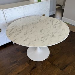 White Marble Breakfast Table