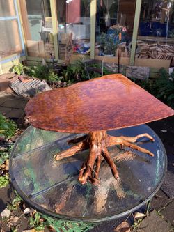 Solid birdseye redwood burlwood Table And Base