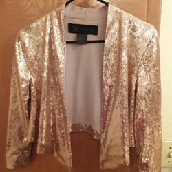 Kim Kardashian Rose Gold Sequin Cardigan 