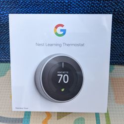 Google Nest Thermostat 3rd Gen Stainless Steel FIRM