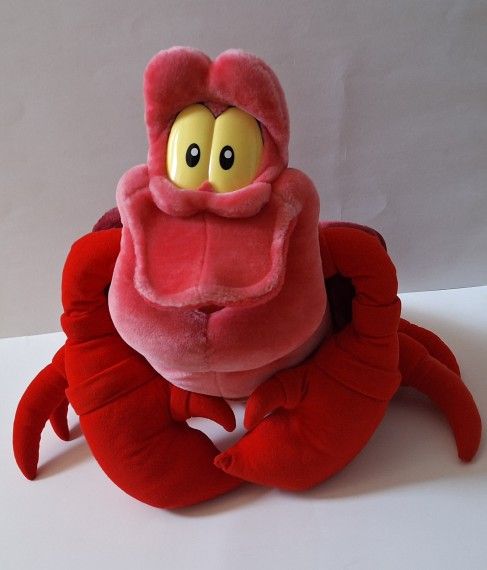 Mattel Vintage 1990s Jumbo Disney Little Mermaid Sebastian Plush Stuffed Animal Crab