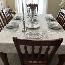 Farmhouse Dining Table with 6 Chairs