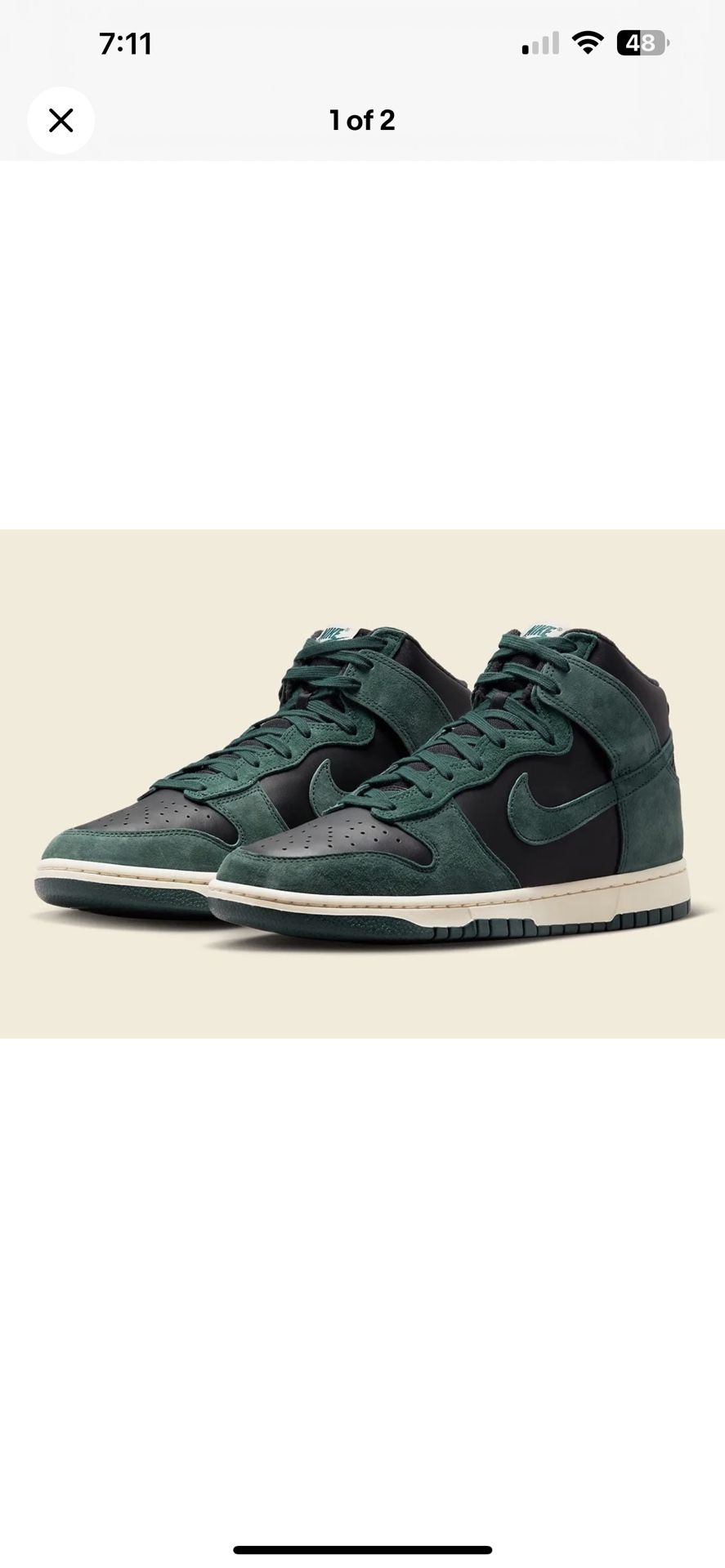Size 10.5 - Nike Dunk High Black/Faded Spruce2023