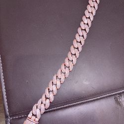 Rose Gold Moissanite Cuban Link Bracelet 