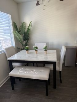 Stylish! 5-Pc White Dining Table Set