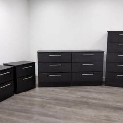 Dresser , Chest And 2 Nightstands - Cómoda, Gavetero Y 2 Mesitas De Noche 