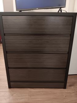 Dresser Dark Gray Wood Grain