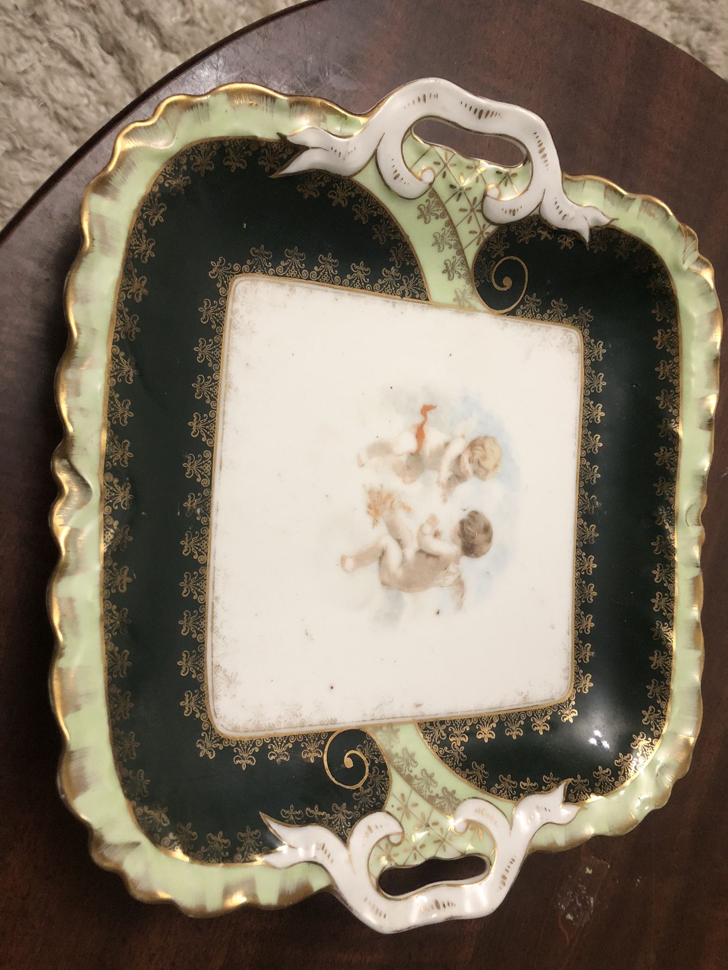 Vintage Royal Bavarian PMB China Germany Cherub Dresser Tray