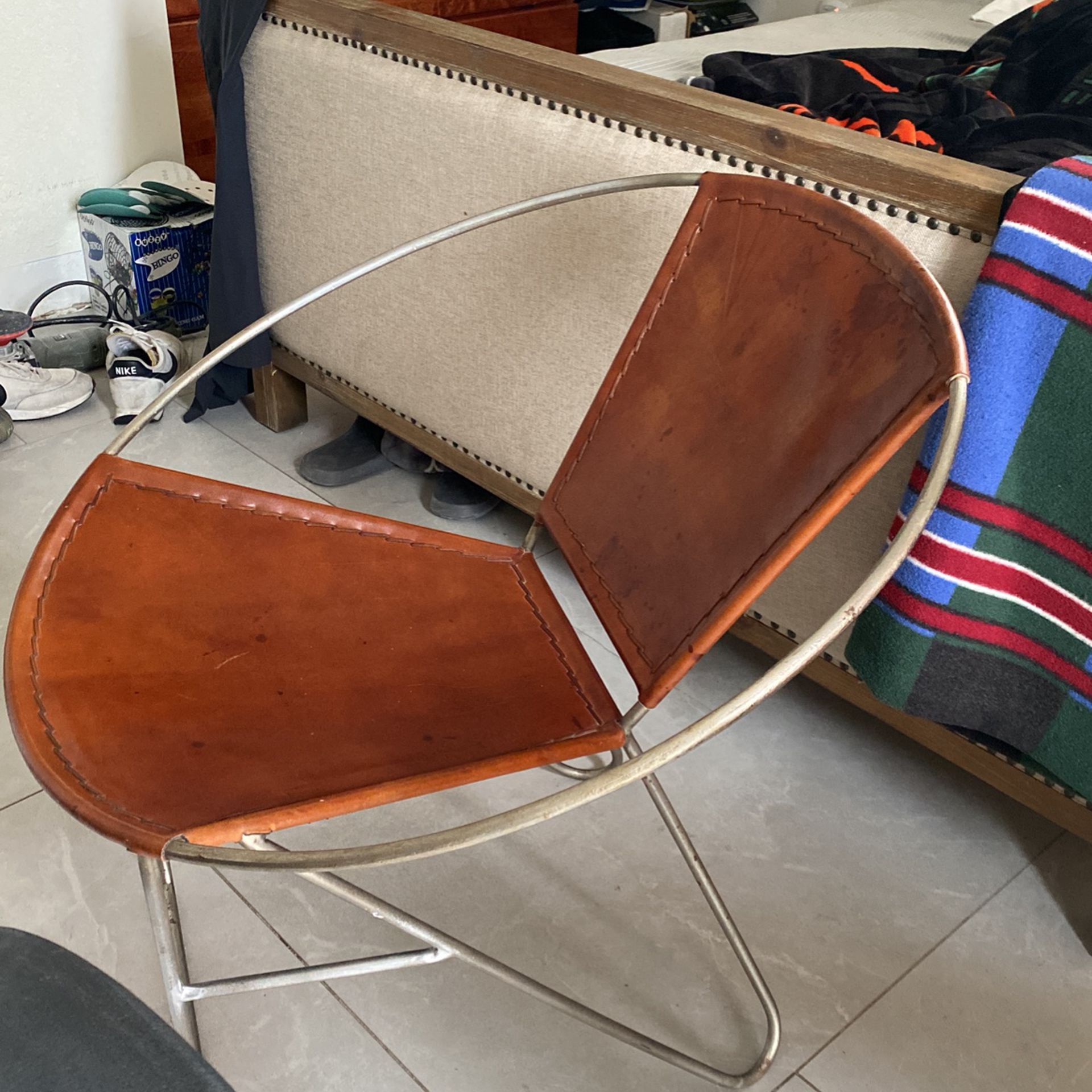 2 Circular Framed Metal Chairs 