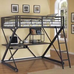 Full Size Bunk Bed With Desk Underneath 