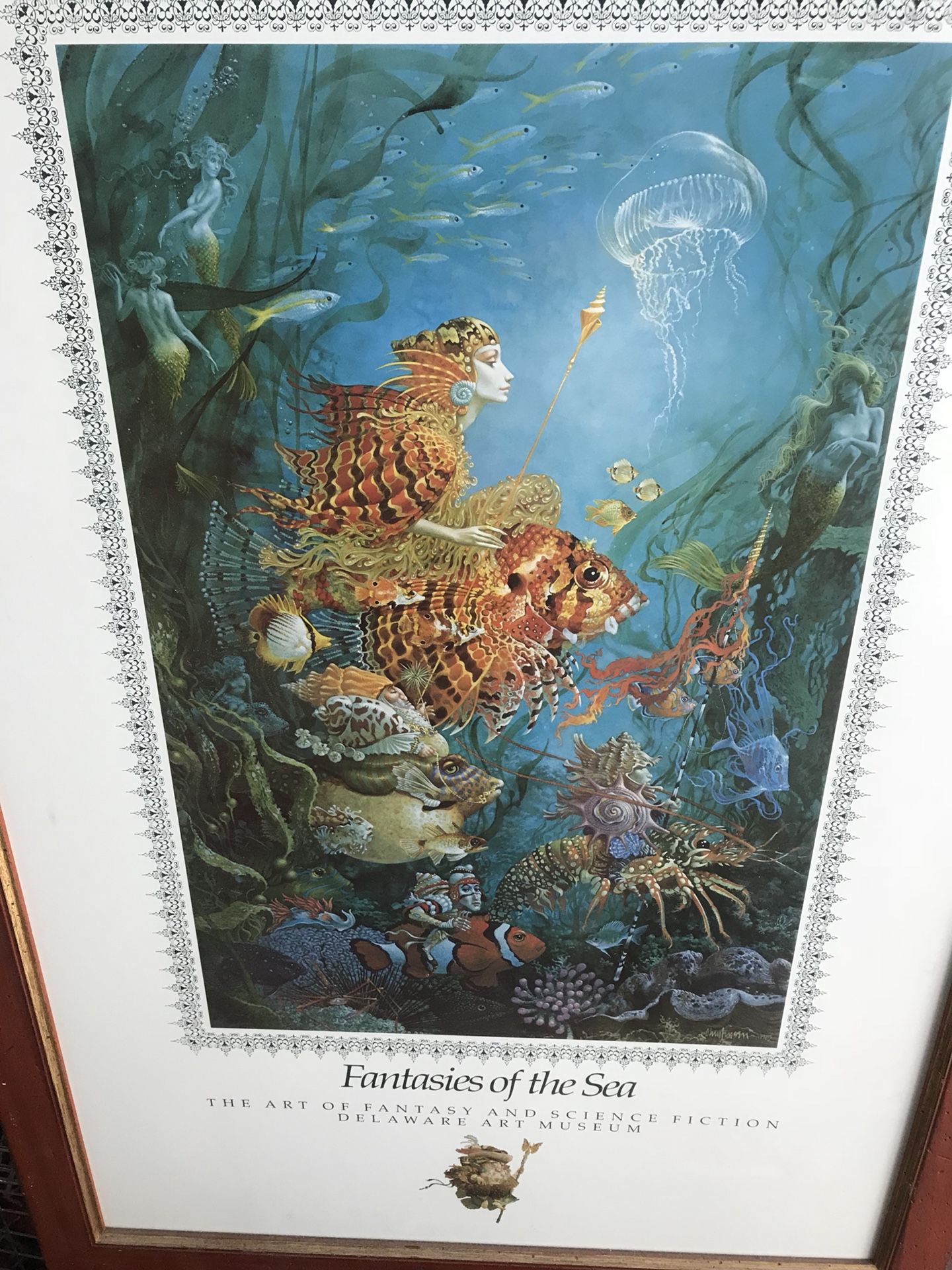 James Christensen Fantasies of the Sea Signed Poster, Mint, Framed w/First Ed.