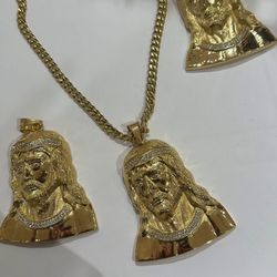 Gold Filled Non Tarnish Jesus Necklace 