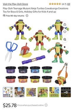 Play-Doh Teenage Mutant Ninja Turtles Cowabunga Creations Toy for Boys & Girls, Holiday Gifts for Kids 4 and up