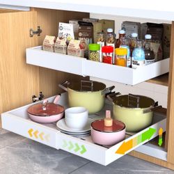 2 Pack Pull Out Cabinet Organizer