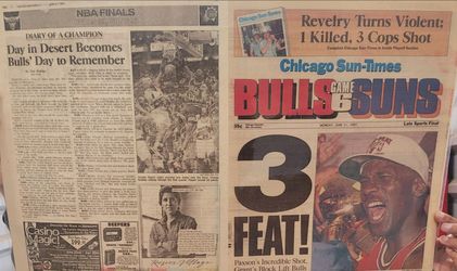 7 Laminated Chicago Bulls Championship Front Page Newspapers