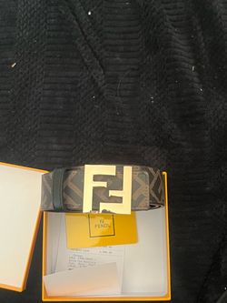 Fendi FF Logo Belt with Gold Buckle