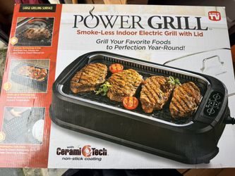  BRAND NEW POWER GRILL – Smokeless Indoor Electric Grill w/ Lid – $130 (New in Box!) 