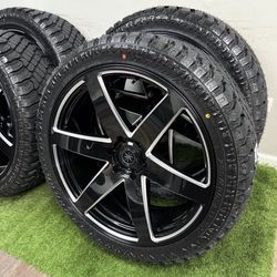 NEW 24 inch gloss black/milled wheels and atturo xt 285/40r24 tires