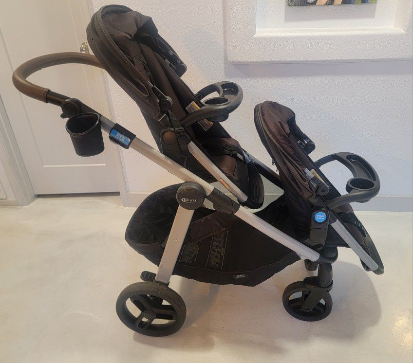 Graco Modes Nest2grow Double Stroller And Carseat Combo.  Includes Second Seat And Second Car Seat Carrier And Base