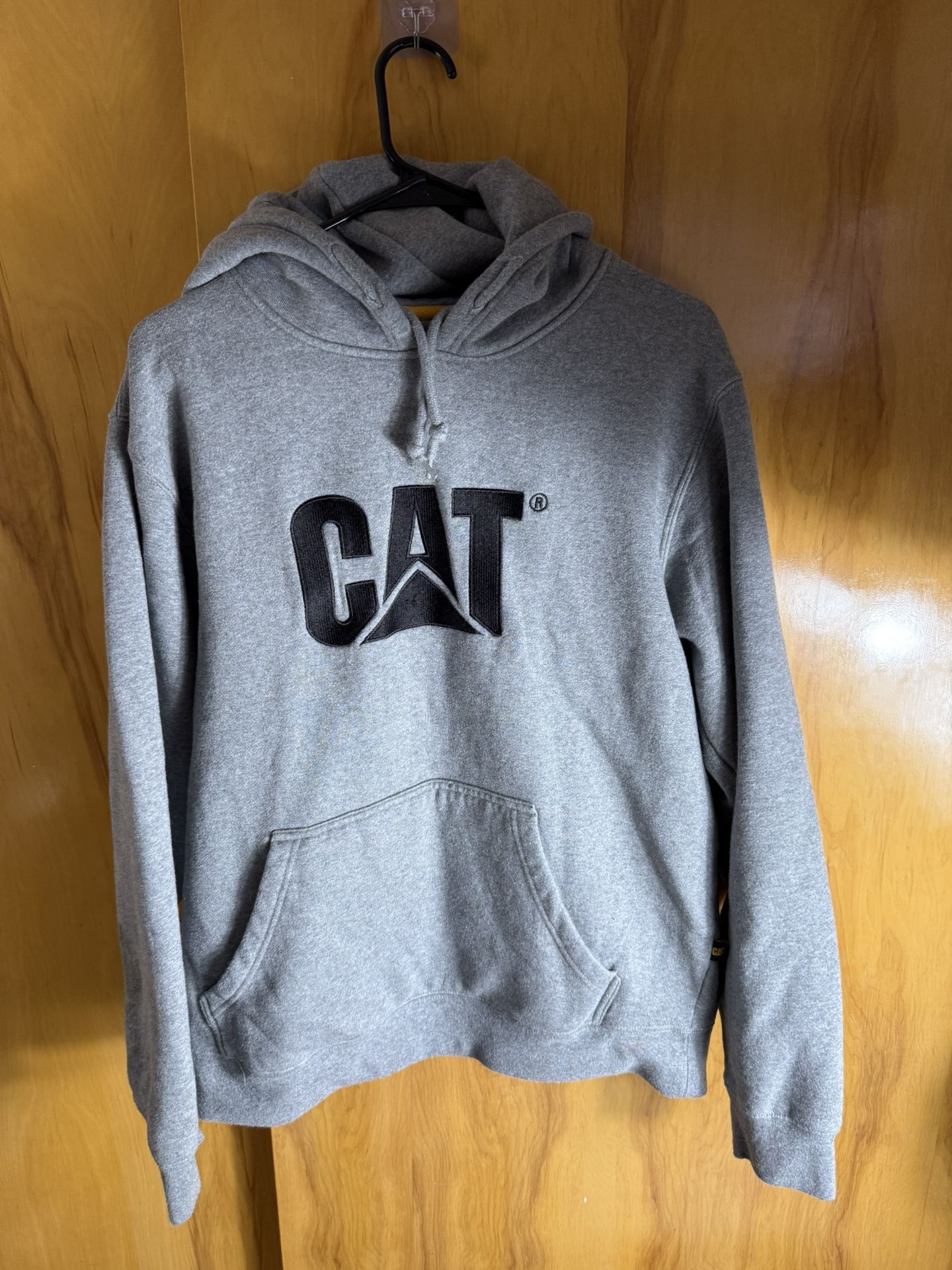 This is a Caterpillar (CAT) Trademark hoodie in grey