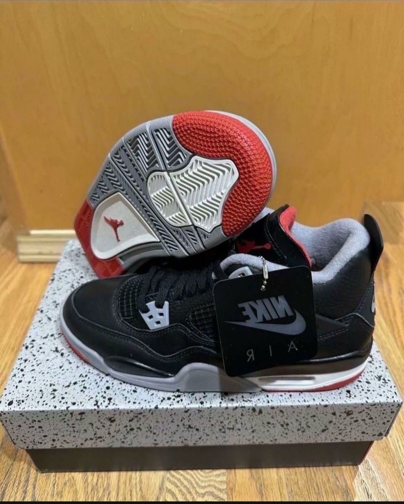 Air Jordan 4 Retro Bred Reimagined FQ8213-006 GS Size 7Y / 8.5 Womens Brand New