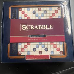 Scrabble Luxury Edition with Rotating Wooden Game Board WS Game Company