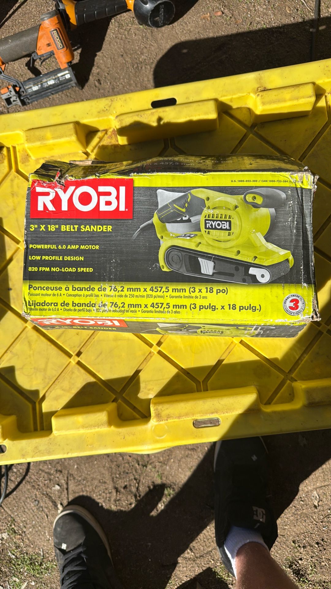 BRAND NEW RYOBI 3”x18” BELT SANDER