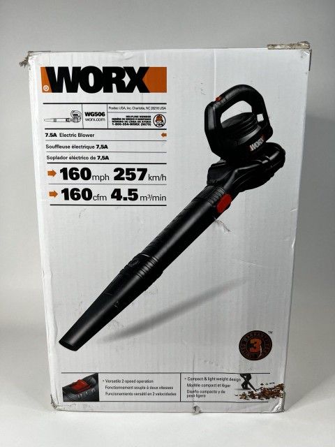 WORX WG506 7.5 Amp 2-Speed Electric Leaf Blower