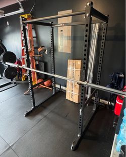 Titan T-2 Power Rack + Lat Tower + Olympic Barbell