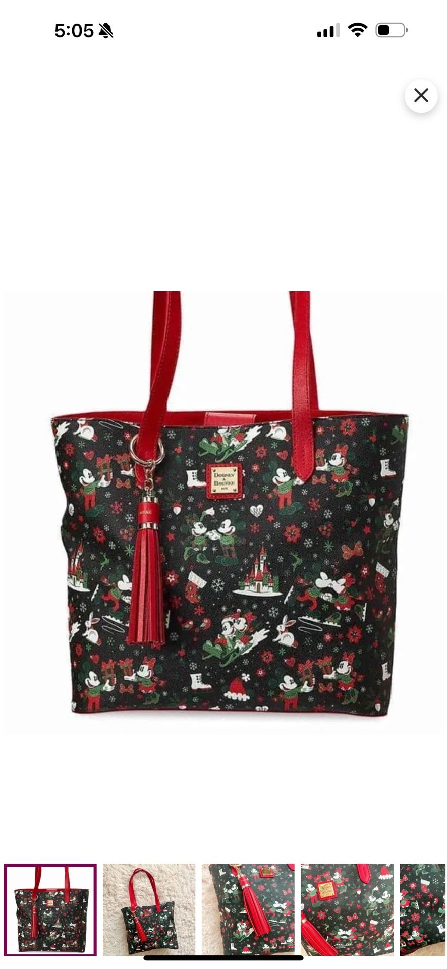 2017 Disney Dooney & Bourke Christmas Woodland Winter Tote Shoulder Bag Purse