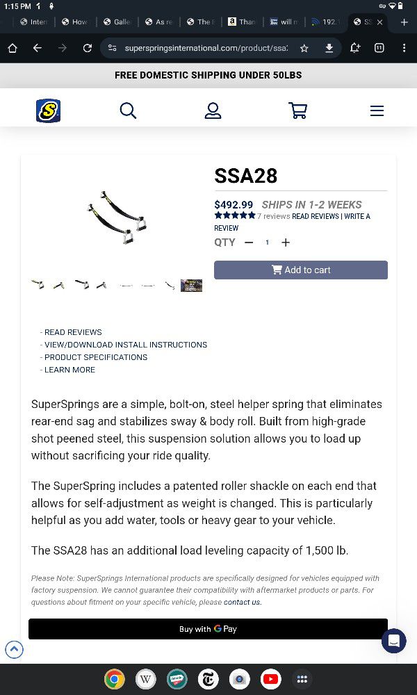 SuperSprings SSA28 Helper Springs