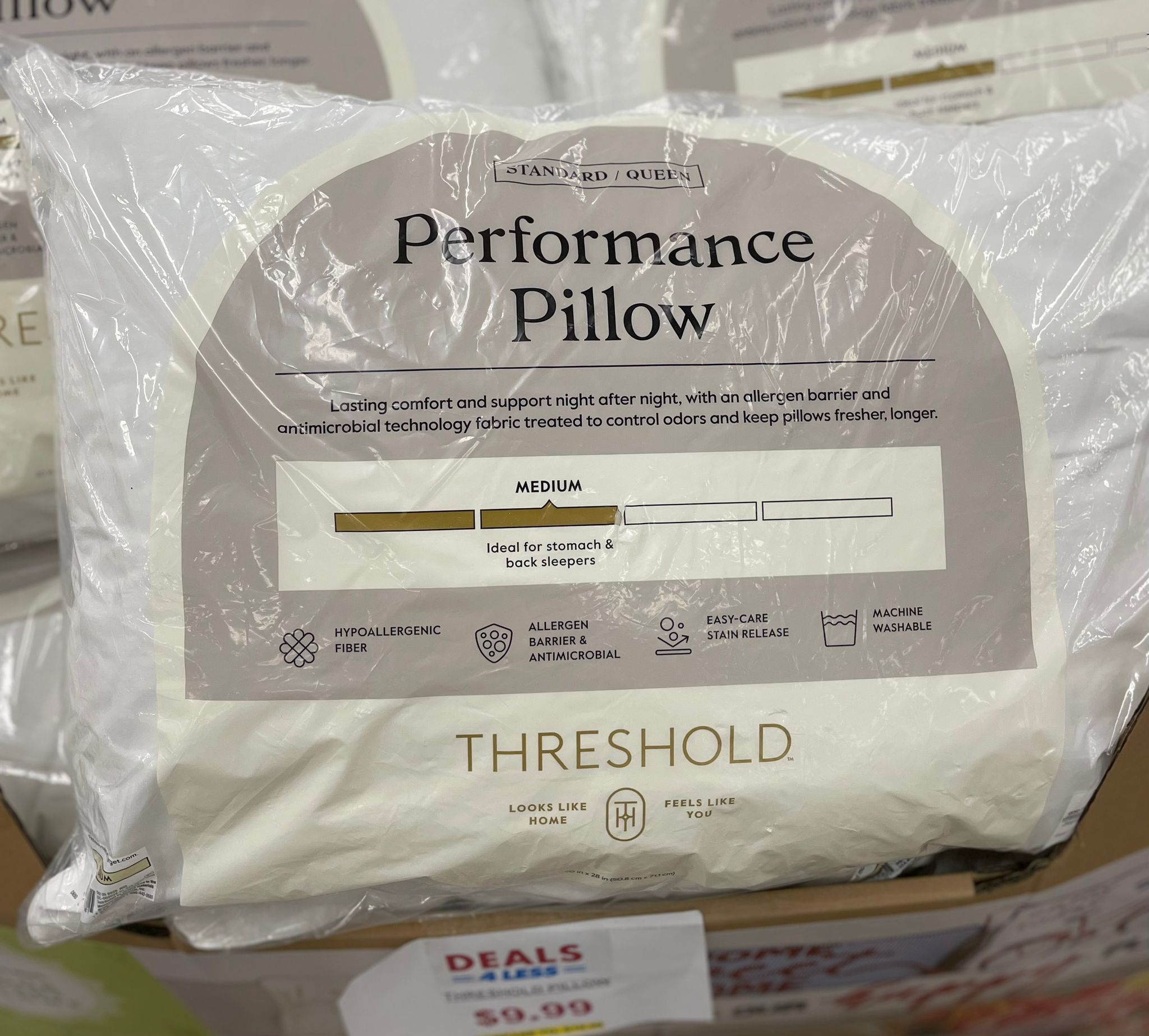 Standard/Queen Medium Performance Bed Pillow - Threshold