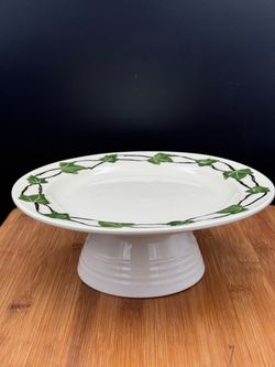 Vintage Hartstone Pottery Ivy Ceramic Cake Stand