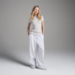 New Skims Cotton Fleece Straight Leg Pants - Exposed Boxer